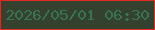 文字の大きさ：5、枠の色：e52821、背景の色：35412f、文字の色：367453 無料ブログパーツのブログ時計