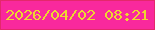 文字の大きさ：5、枠の色：e5286b、背景の色：f9299d、文字の色：edd730 無料ブログパーツのブログ時計