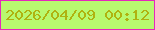 文字の大きさ：5、枠の色：e528bb、背景の色：b8f96f、文字の色：afb210 無料ブログパーツのブログ時計