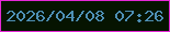 文字の大きさ：4、枠の色：e528d7、背景の色：061401、文字の色：4e90b5 無料ブログパーツのブログ時計