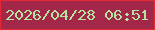 文字の大きさ：3、枠の色：e52934、背景の色：a22749、文字の色：b6e39e 無料ブログパーツのブログ時計