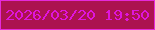 文字の大きさ：4、枠の色：e52adb、背景の色：ac1250、文字の色：df15dc 無料ブログパーツのブログ時計