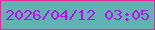 文字の大きさ：4、枠の色：e52ba1、背景の色：5fb3b0、文字の色：bc0cf4 無料ブログパーツのブログ時計