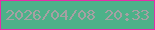 文字の大きさ：5、枠の色：e52ea9、背景の色：4db189、文字の色：a6a0a3 無料ブログパーツのブログ時計