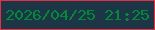 文字の大きさ：5、枠の色：e52f45、背景の色：1c3645、文字の色：03893e 無料ブログパーツのブログ時計