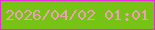 文字の大きさ：1、枠の色：e52fdd、背景の色：76c315、文字の色：e7a3b2 無料ブログパーツのブログ時計
