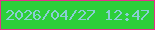 文字の大きさ：2、枠の色：e5318b、背景の色：2dcf3a、文字の色：89ced4 無料ブログパーツのブログ時計
