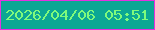 文字の大きさ：5、枠の色：e531e0、背景の色：0ca794、文字の色：7ffa7c 無料ブログパーツのブログ時計