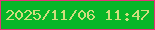 文字の大きさ：3、枠の色：e53279、背景の色：07b628、文字の色：cfdd7d 無料ブログパーツのブログ時計