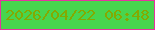文字の大きさ：2、枠の色：e533a0、背景の色：47d54e、文字の色：84a901 無料ブログパーツのブログ時計