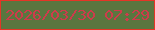 文字の大きさ：2、枠の色：e53526、背景の色：5a763f、文字の色：ce3b4b 無料ブログパーツのブログ時計