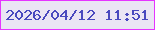 文字の大きさ：4、枠の色：e535ff、背景の色：eae5f4、文字の色：4949be 無料ブログパーツのブログ時計