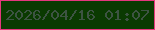 文字の大きさ：4、枠の色：e5377d、背景の色：0a3a01、文字の色：3d5343 無料ブログパーツのブログ時計
