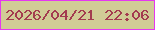 文字の大きさ：1、枠の色：e537f0、背景の色：d1cb96、文字の色：a33b4f 無料ブログパーツのブログ時計