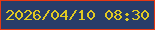 文字の大きさ：5、枠の色：e53813、背景の色：283d69、文字の色：e1c922 無料ブログパーツのブログ時計
