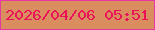 文字の大きさ：2、枠の色：e538a2、背景の色：da8e60、文字の色：ec1257 無料ブログパーツのブログ時計