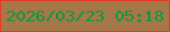文字の大きさ：3、枠の色：e53921、背景の色：a67849、文字の色：099a3b 無料ブログパーツのブログ時計