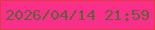 文字の大きさ：2、枠の色：e53943、背景の色：fa2f89、文字の色：605e3d 無料ブログパーツのブログ時計