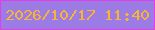 文字の大きさ：2、枠の色：e53ce9、背景の色：9b7be4、文字の色：fab237 無料ブログパーツのブログ時計