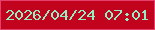 文字の大きさ：3、枠の色：e5406b、背景の色：c2031e、文字の色：94ecc3 無料ブログパーツのブログ時計