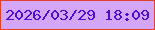 文字の大きさ：1、枠の色：e54126、背景の色：d3a6f8、文字の色：4f0cd2 無料ブログパーツのブログ時計