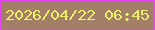 文字の大きさ：5、枠の色：e544f3、背景の色：a37f68、文字の色：edf069 無料ブログパーツのブログ時計