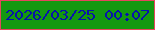 文字の大きさ：5、枠の色：e5465d、背景の色：149910、文字の色：0713ab 無料ブログパーツのブログ時計
