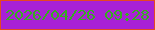 文字の大きさ：4、枠の色：e54822、背景の色：a821d6、文字の色：36ac22 無料ブログパーツのブログ時計