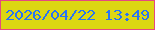 文字の大きさ：4、枠の色：e54980、背景の色：dcd712、文字の色：2874f3 無料ブログパーツのブログ時計