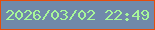 文字の大きさ：5、枠の色：e54d0d、背景の色：7089aa、文字の色：a7f799 無料ブログパーツのブログ時計