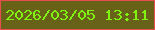 文字の大きさ：1、枠の色：e54d4f、背景の色：676217、文字の色：81f310 無料ブログパーツのブログ時計