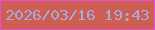 文字の大きさ：1、枠の色：e54edb、背景の色：cf5e52、文字の色：a7aad9 無料ブログパーツのブログ時計