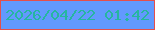 文字の大きさ：4、枠の色：e54f4c、背景の色：6299fe、文字の色：26b6a0 無料ブログパーツのブログ時計