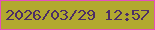 文字の大きさ：3、枠の色：e54fbe、背景の色：b2a930、文字の色：4c2e65 無料ブログパーツのブログ時計