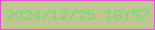 文字の大きさ：5、枠の色：e550e0、背景の色：bdc78f、文字の色：7fdb79 無料ブログパーツのブログ時計