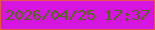 文字の大きさ：3、枠の色：e55354、背景の色：d715e1、文字の色：4a6c0b 無料ブログパーツのブログ時計