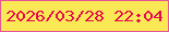 文字の大きさ：5、枠の色：e55497、背景の色：fae855、文字の色：e40b4a 無料ブログパーツのブログ時計