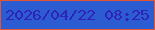 文字の大きさ：4、枠の色：e5552f、背景の色：2b5cd1、文字の色：3021b8 無料ブログパーツのブログ時計