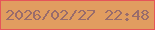 文字の大きさ：4、枠の色：e55559、背景の色：e19d60、文字の色：996c6b 無料ブログパーツのブログ時計