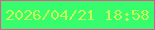 文字の大きさ：4、枠の色：e55595、背景の色：37fc6e、文字の色：c4f958 無料ブログパーツのブログ時計