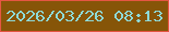 文字の大きさ：1、枠の色：e55643、背景の色：865508、文字の色：8edad7 無料ブログパーツのブログ時計