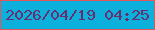 文字の大きさ：4、枠の色：e5565a、背景の色：0bb0dc、文字の色：682f6e 無料ブログパーツのブログ時計