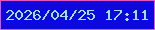 文字の大きさ：3、枠の色：e557c5、背景の色：0d08e0、文字の色：9ce3f3 無料ブログパーツのブログ時計