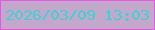 文字の大きさ：3、枠の色：e558e5、背景の色：c4a8cb、文字の色：3dd2d4 無料ブログパーツのブログ時計