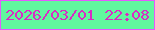 文字の大きさ：1、枠の色：e558fe、背景の色：61f79e、文字の色：da2ac4 無料ブログパーツのブログ時計