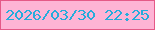 文字の大きさ：2、枠の色：e55987、背景の色：feb4d5、文字の色：27acdb 無料ブログパーツのブログ時計