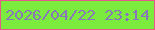 文字の大きさ：5、枠の色：e5598b、背景の色：7bec3d、文字の色：8875ba 無料ブログパーツのブログ時計