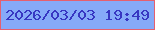 文字の大きさ：5、枠の色：e5606f、背景の色：86aaf8、文字の色：3736c2 無料ブログパーツのブログ時計
