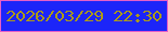 文字の大きさ：1、枠の色：e560c7、背景の色：1c25f9、文字の色：ac9a17 無料ブログパーツのブログ時計