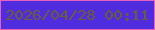 文字の大きさ：4、枠の色：e561bf、背景の色：502cdf、文字の色：6a5d38 無料ブログパーツのブログ時計